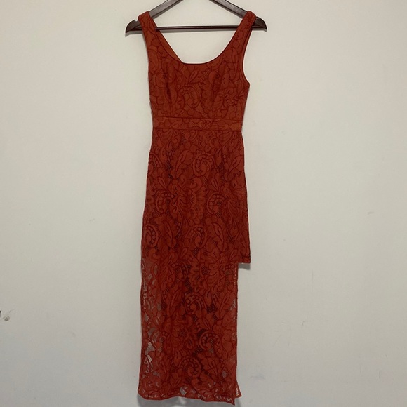 BCBG Formal Semi Formal Orange Lace Dress - Picture 1 of 8